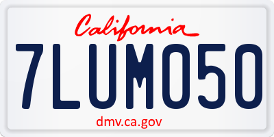 CA license plate 7LUM050