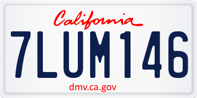 CA license plate 7LUM146