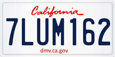 CA license plate 7LUM162