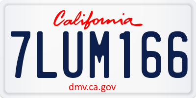 CA license plate 7LUM166