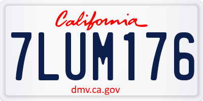 CA license plate 7LUM176