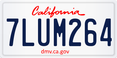 CA license plate 7LUM264