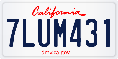 CA license plate 7LUM431