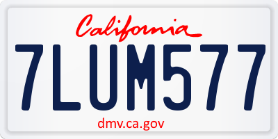 CA license plate 7LUM577