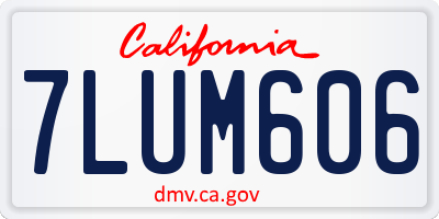 CA license plate 7LUM606