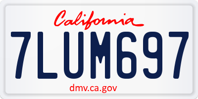 CA license plate 7LUM697