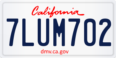 CA license plate 7LUM702