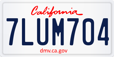 CA license plate 7LUM704