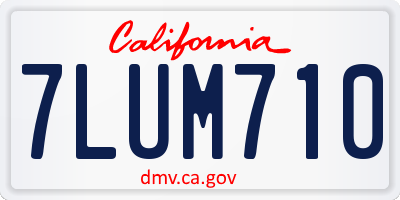 CA license plate 7LUM710