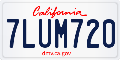 CA license plate 7LUM720