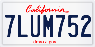 CA license plate 7LUM752