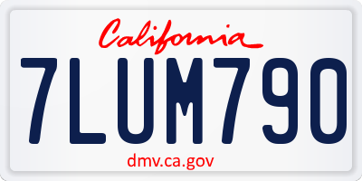 CA license plate 7LUM790