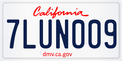 CA license plate 7LUN009