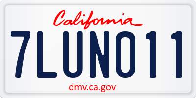 CA license plate 7LUN011