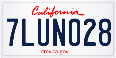 CA license plate 7LUN028