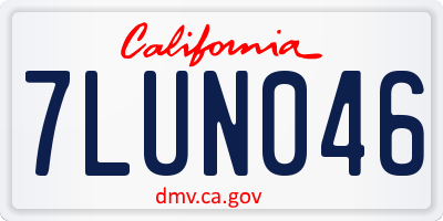 CA license plate 7LUN046