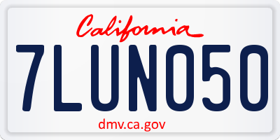 CA license plate 7LUN050
