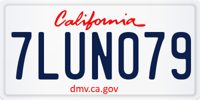CA license plate 7LUN079
