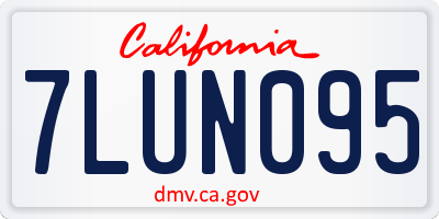 CA license plate 7LUN095