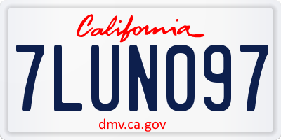 CA license plate 7LUN097