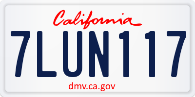 CA license plate 7LUN117