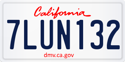 CA license plate 7LUN132