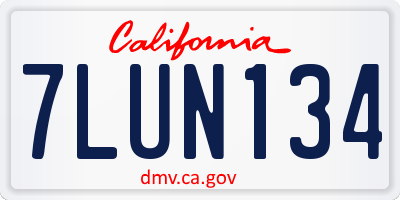 CA license plate 7LUN134