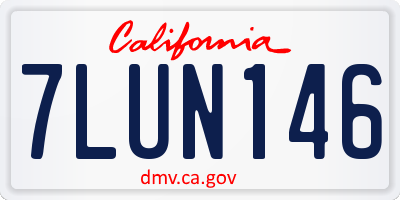 CA license plate 7LUN146
