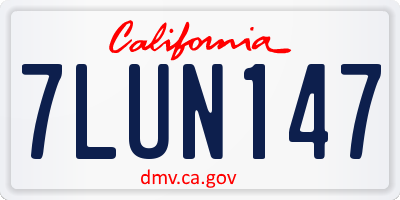 CA license plate 7LUN147