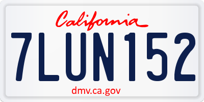 CA license plate 7LUN152
