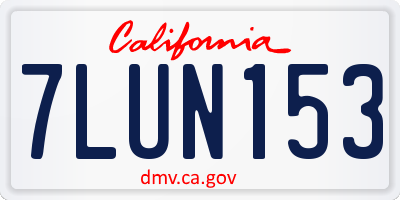 CA license plate 7LUN153
