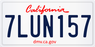 CA license plate 7LUN157
