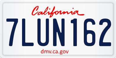 CA license plate 7LUN162