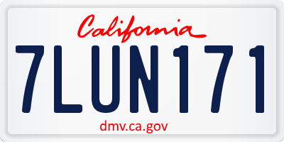 CA license plate 7LUN171