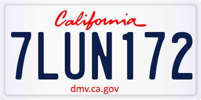 CA license plate 7LUN172
