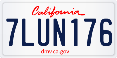 CA license plate 7LUN176