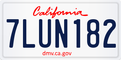CA license plate 7LUN182