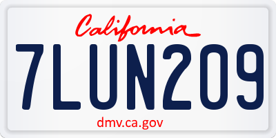 CA license plate 7LUN209