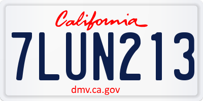 CA license plate 7LUN213