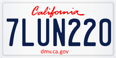 CA license plate 7LUN220