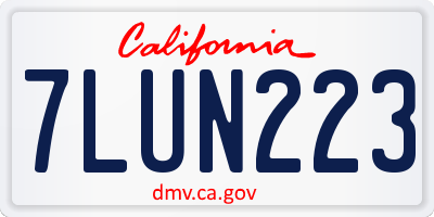 CA license plate 7LUN223