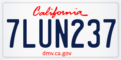 CA license plate 7LUN237