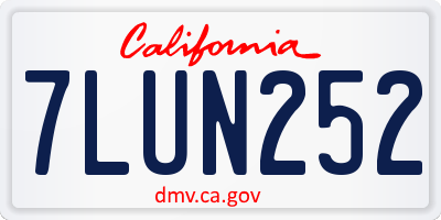 CA license plate 7LUN252