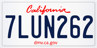 CA license plate 7LUN262