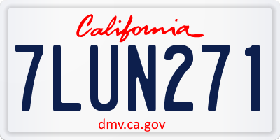 CA license plate 7LUN271