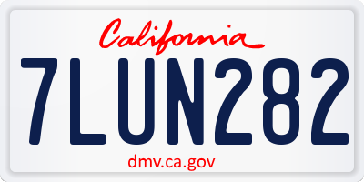 CA license plate 7LUN282