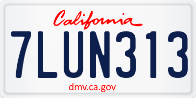 CA license plate 7LUN313
