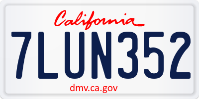 CA license plate 7LUN352