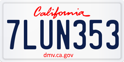CA license plate 7LUN353
