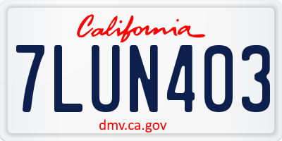 CA license plate 7LUN403